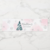 寒い外ピンクの冬の赤ちゃんシャワー ペットボトルラベル (シングルラベル)