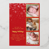 寒い外側の写真箔 出生発表 箔シーズンカード (正面)