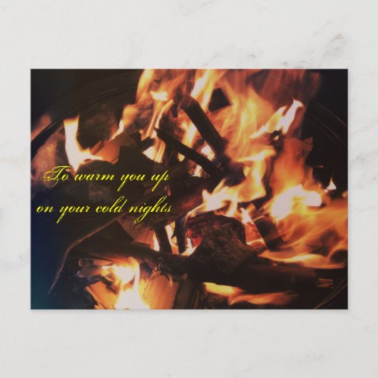 寒い夜に温める ポストカード (正面)