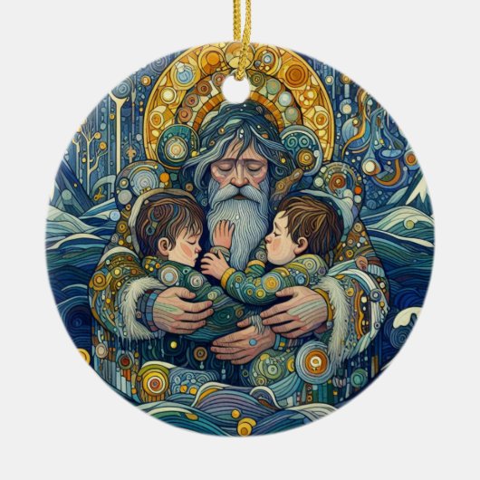 『寒い夜、強い腕』 セラミックオーナメント (正面)