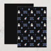 寒い天気で走るクリスマス雪だるま シーズンカード (正面/裏面)