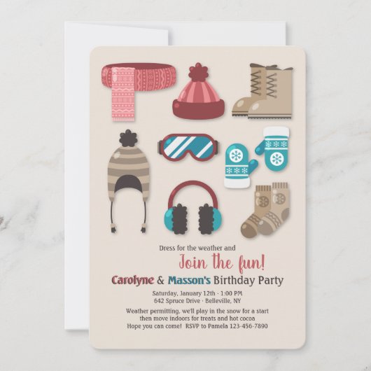 寒い天気のドレスコード招待状 招待状 (正面)