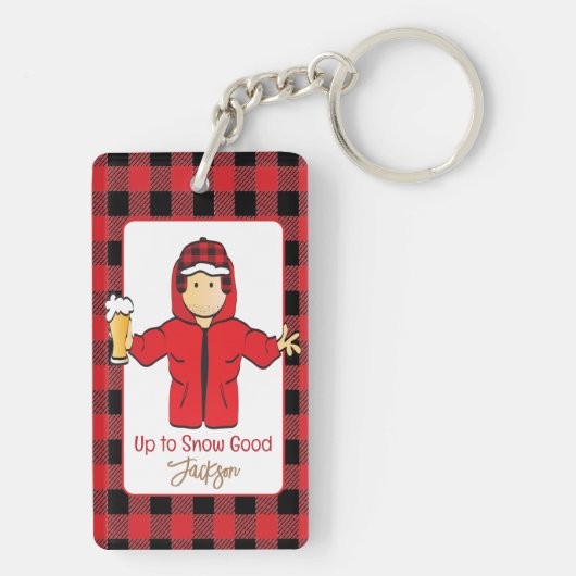 寒い天気アラスカン雪おもしろいことわざのための彼 キーホルダー (裏面)