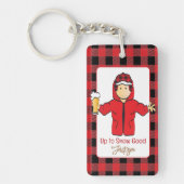 寒い天気アラスカン雪おもしろいことわざのための彼 キーホルダー (正面)