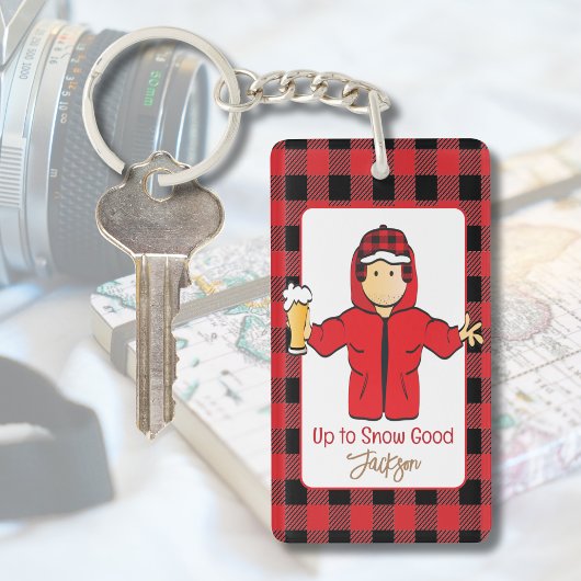 寒い天気アラスカン雪おもしろいことわざのための彼 キーホルダー