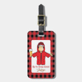 寒い天気アラスカン雪おもしろいことわざのための彼 ラゲッジタグ (正面縦)