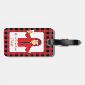 寒い天気アラスカン雪おもしろいことわざのための彼 ラゲッジタグ (裏面横)