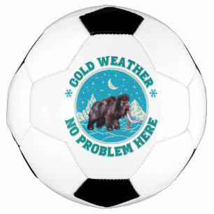 寒い天気 巨大な冬のユーモア サッカーボール