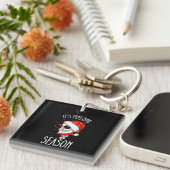 寒い季節の冬の雪のクリスマスホリデー キーホルダー (正面右)