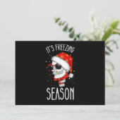 寒い季節の冬の雪のクリスマスホリデー 招待状 (スタンド正面)