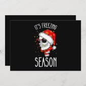 寒い季節の冬の雪のクリスマスホリデー 招待状 (正面/裏面)