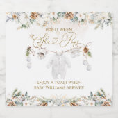 寒い屋外の最も近いラインベビースシャワー彼女のポップ スパークリングワインラベル (シングルラベル)