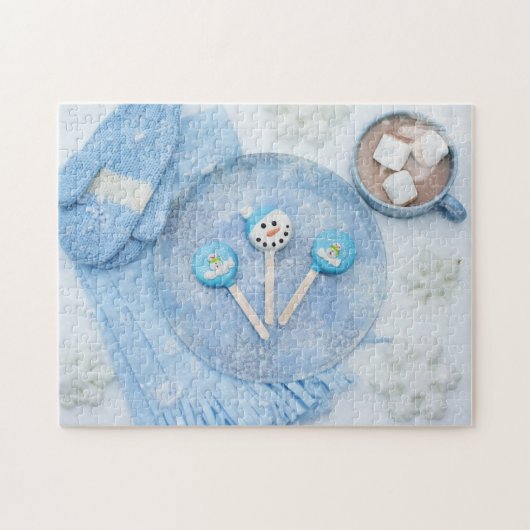 寒い日にホットチョコレート ジグソーパズル (横)