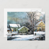 寒い朝 – アートポスカード ポストカード (正面/裏面)