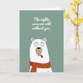 寒い白熊恋しく思可愛い  カード (黄色い花)