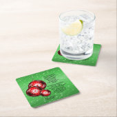 寒い真冬のクリスマスキャロル歌詞 スクエアペーパーコースター (インサイチュ)