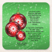 寒い真冬のクリスマスキャロル歌詞 スクエアペーパーコースター (正面)