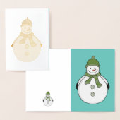 寒い雪だるま 箔カード (ディスプレー)