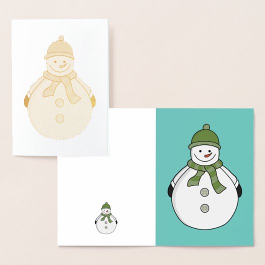 寒い雪だるま 箔カード (ディスプレー)