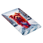 寒い雪に覆われた都市夕べのホームレス犬 マグネット (右側)