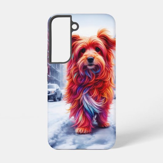 寒い雪に覆われた都市夕べのホームレス犬 SAMSUNG GALAXYケース (裏面)