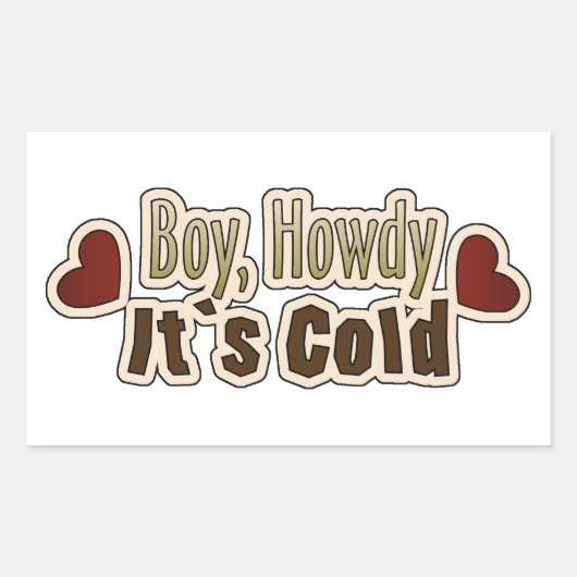 寒い 長方形シール (正面)