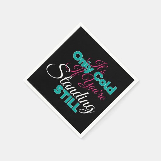 寒おもしろい気冬季ハイキング引用文 スタンダードカクテルナプキン (角)