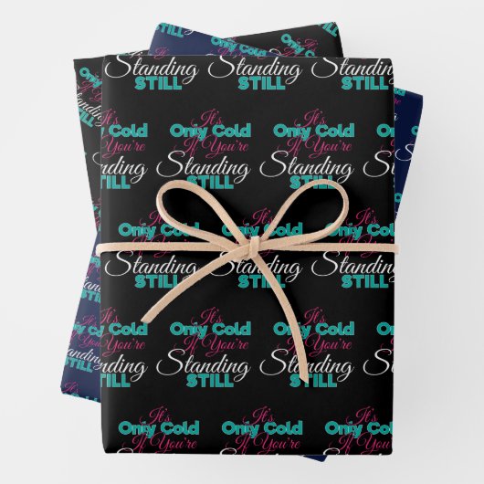 寒おもしろい気冬季ハイキング引用文 ラッピングペーパーシート (インサイチュ)