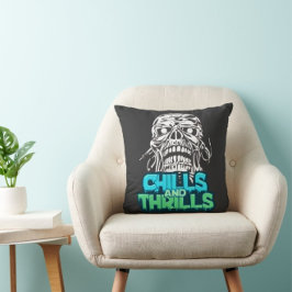 寒さとスリルスカルグラフィックハロウィーンホラー クッション