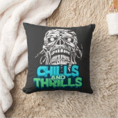 寒さとスリルスカルグラフィックハロウィーンホラー クッション (ブランケット)