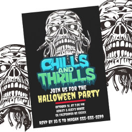 寒さとスリルスカルグラフィックハロウィーンホラー 招待状