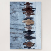 寒さの中の馬 ジグソーパズル (縦)