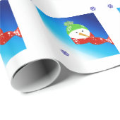 寒そうな雪だるま ラッピングペーパー (ロールコーナー)