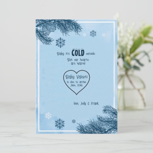 寒冬の妊娠の発表 案内状 (スタンド正面)