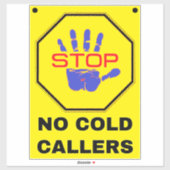 寒冷な呼び出し元の看板なし – 黄ストップ色 シール (シート)