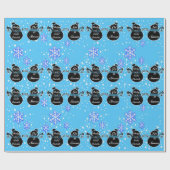 寒冷屋外スカイブルー包装紙 ラッピングペーパー (フラット)