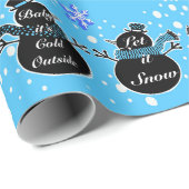 寒冷屋外スカイブルー包装紙 ラッピングペーパー (ロールコーナー)