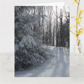 寒冷早冬のモーニングカー空白のド カード (黄色い花)