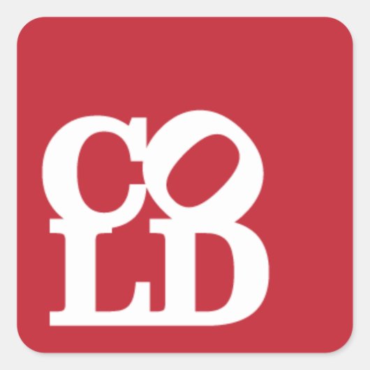 寒冷 – 赤の上に白 スクエアシール (正面)