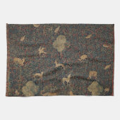 寓意的なミルフルール動物とのタペストリー キッチンタオル (横)