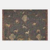 寓意的なミルフルール動物とのタペストリー ラッピングペーパーシート (正面3)