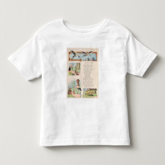 寓話からのこうのとりそしてキツネ トドラーTシャツ (正面)