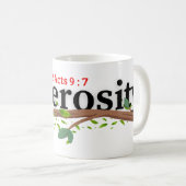 寛大さ(2使徒9:7)マグカップ コーヒーマグカップ (正面右)