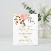 寛大なサンゴ金ゴールドフローラ結婚ブーケの花 (スタンド正面)