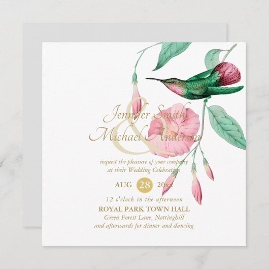 寛大なミントピンクハミングバードフローラつる植物花 (正面/裏面)