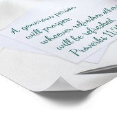 "寛大な人が栄える"箴言11:25 ポスター (角)