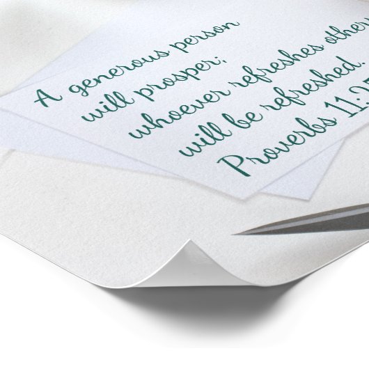"寛大な人が栄える"箴言11:25 ポスター (角)