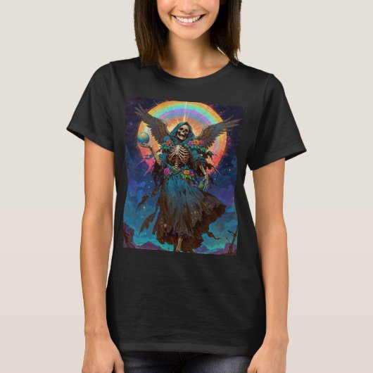 寛大な影 サンタ・ムエルテ Tシャツ (正面)
