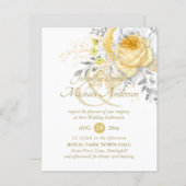 寛大な白い金ゴールドローズブーケ結婚式の花 (正面/裏面)