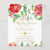 寛大な赤いバラの水の色の金ゴールドアンパサンド (正面)